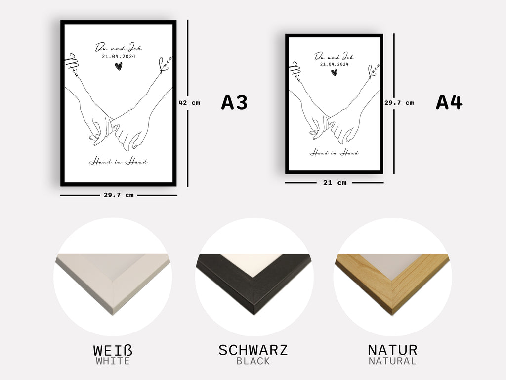 Minimalistischer Handabdruck  | für Paare