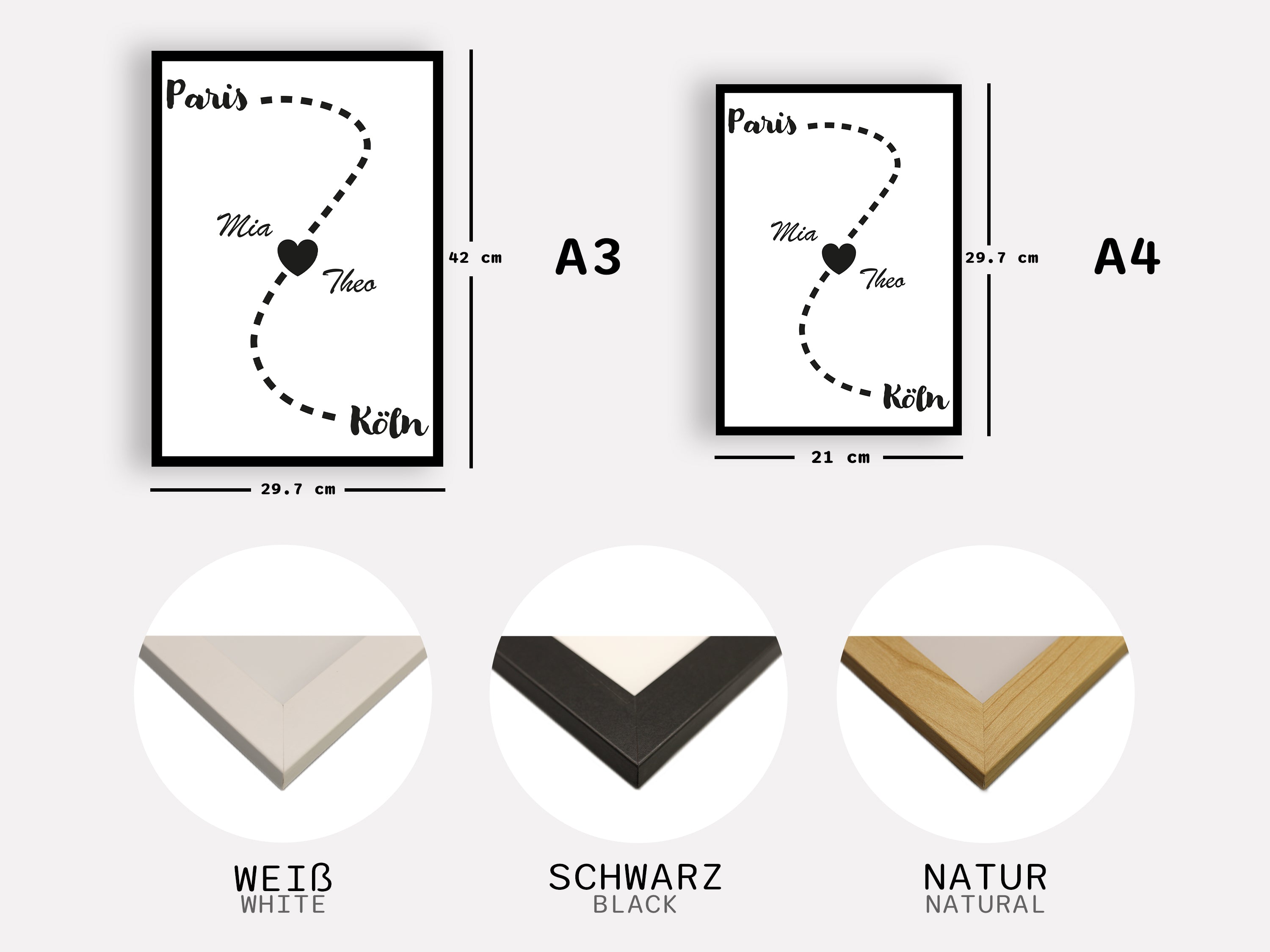 Fernbeziehungs | Liebeskarte als Poster