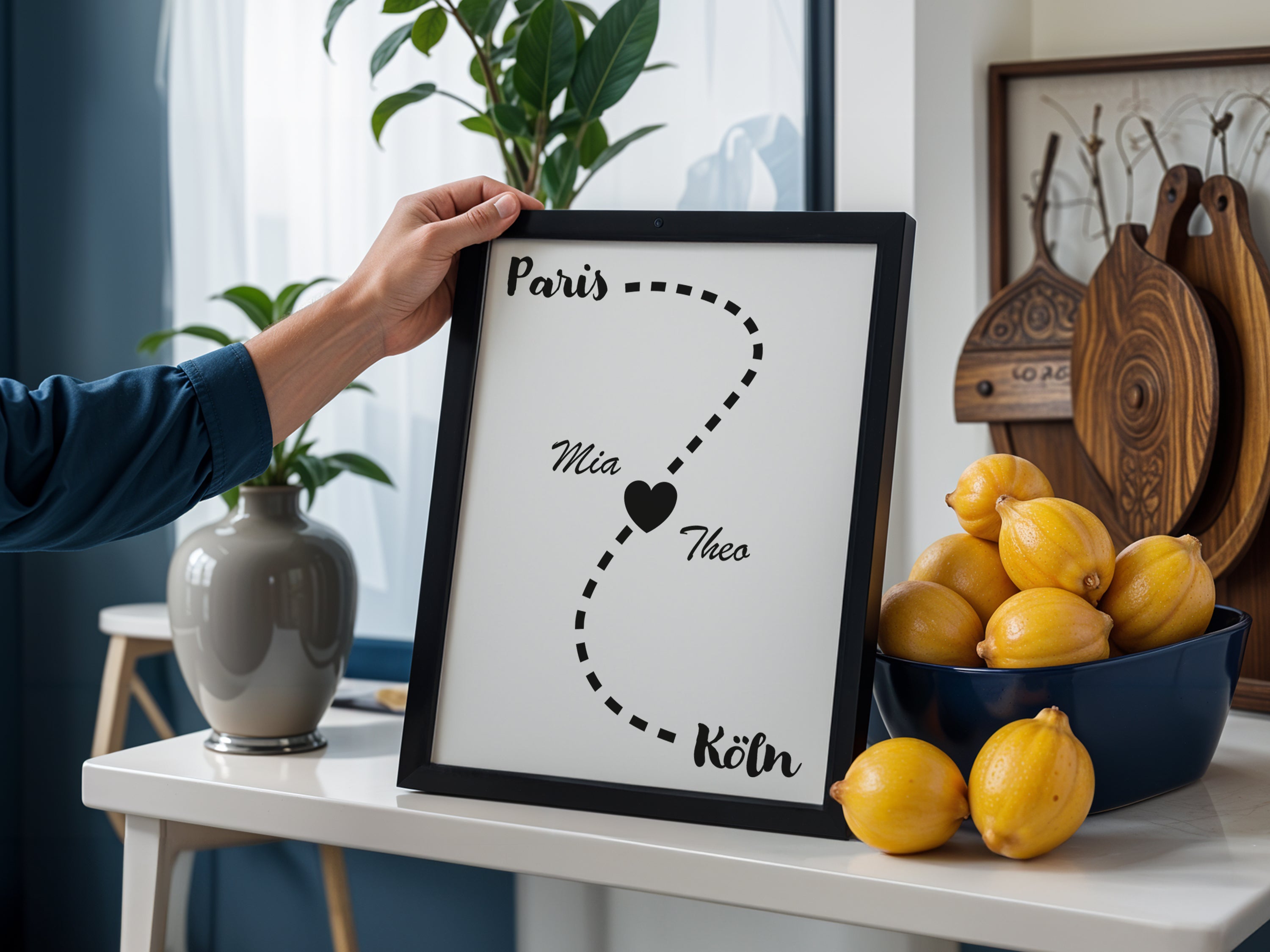 Fernbeziehungs | Liebeskarte als Poster