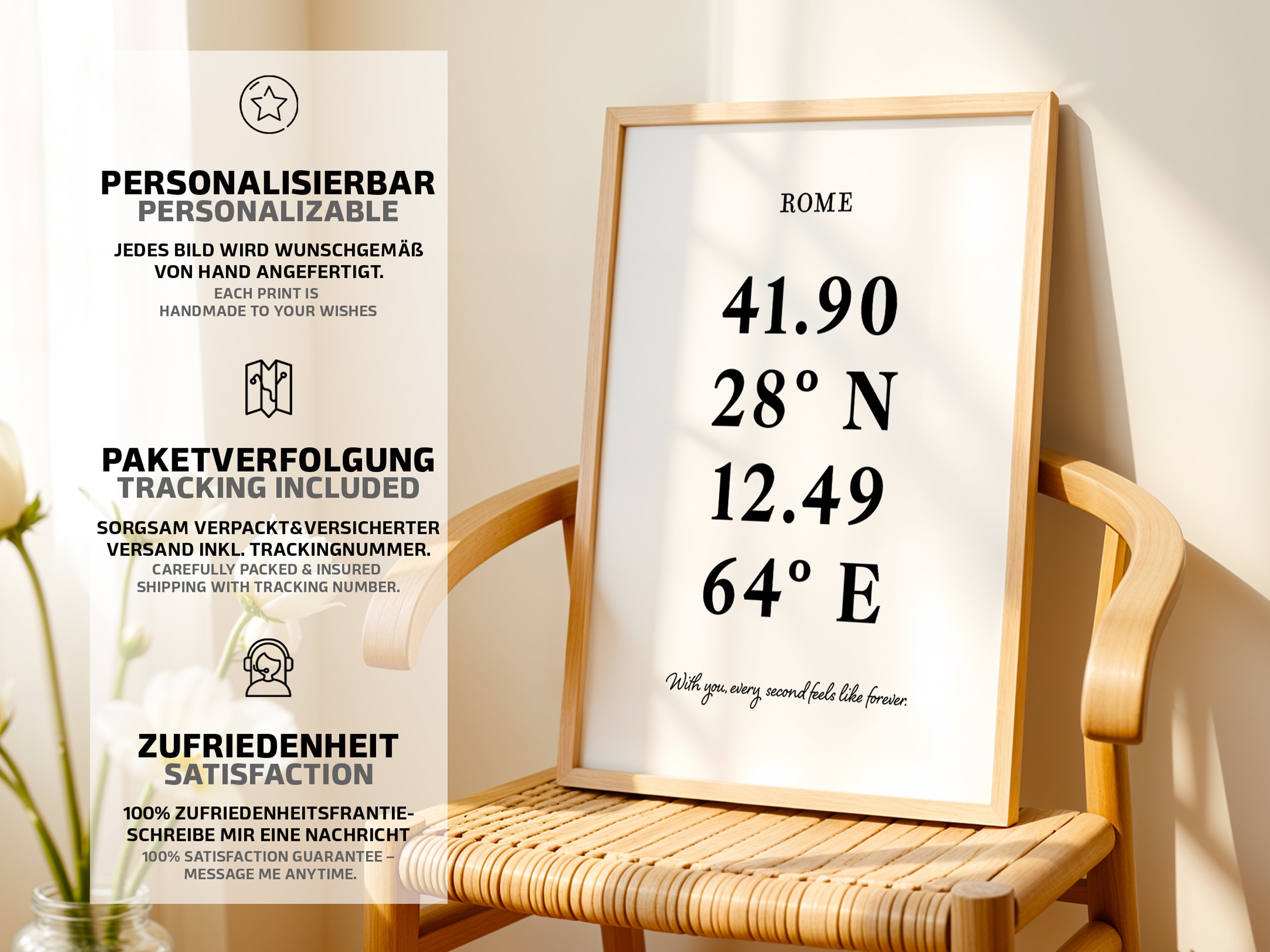 Personalisierte Koordinaten | Wandkunst