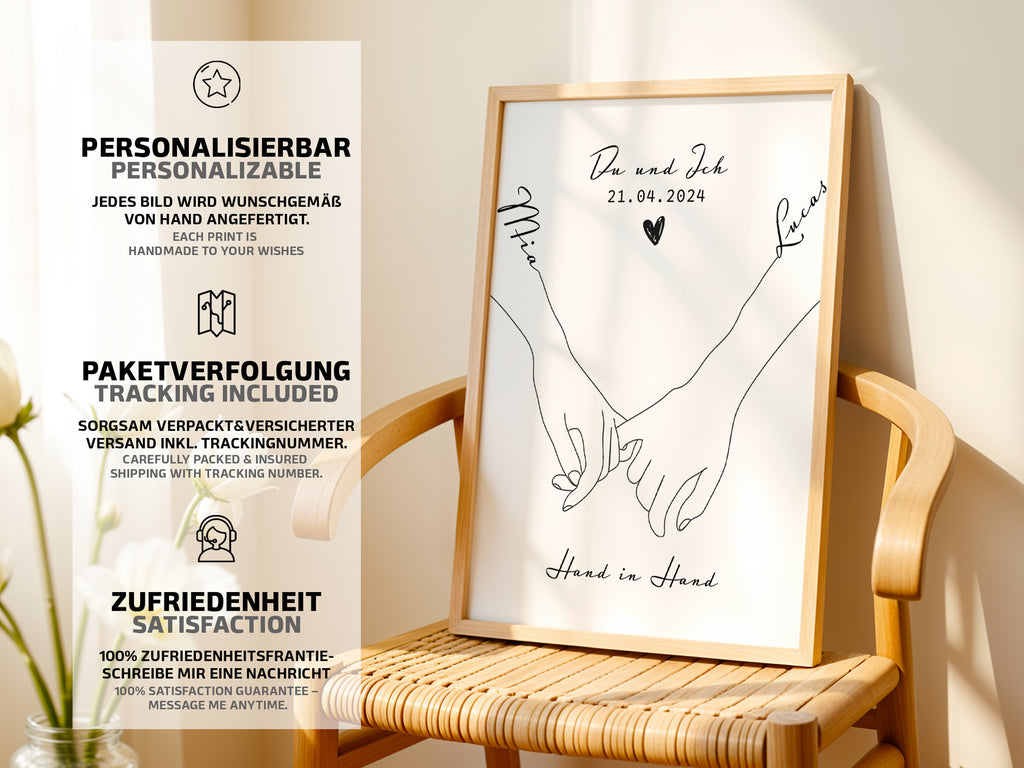 Minimalistischer Handabdruck  | für Paare
