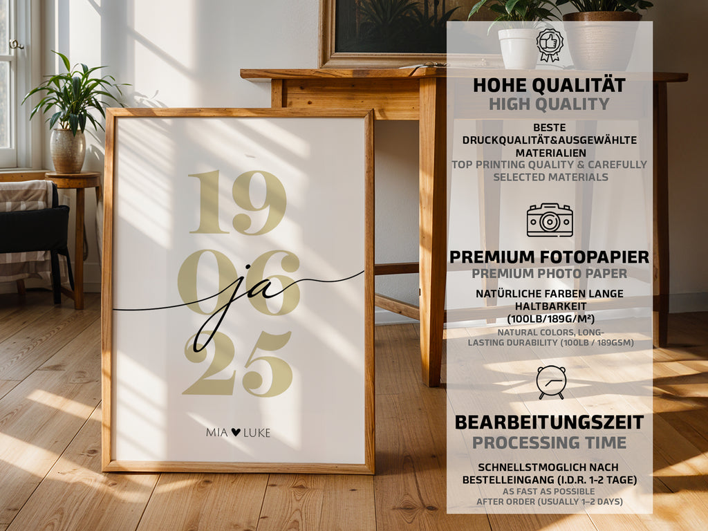 „Ja“ Datum Poster