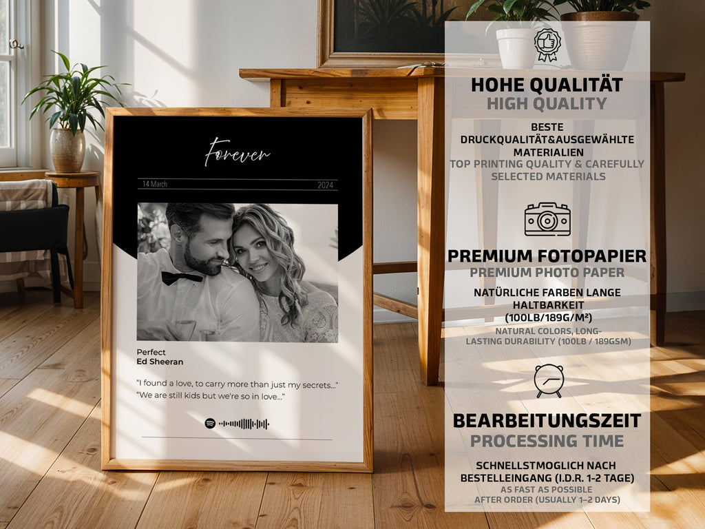 Foto mit individuellem Songtext